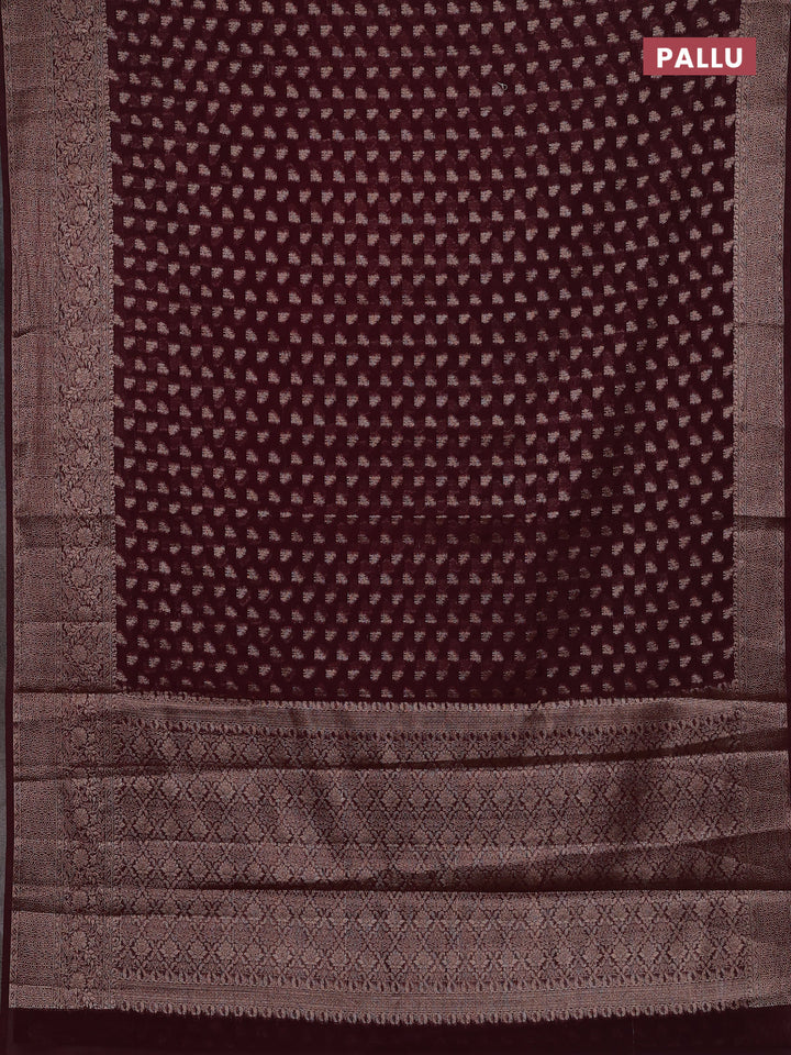 Maroon Semi Chiniya Silk Saree