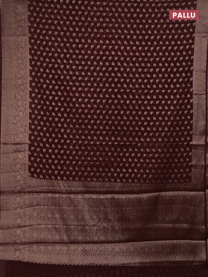 Coffee Brown Semi Chiniya Silk Saree