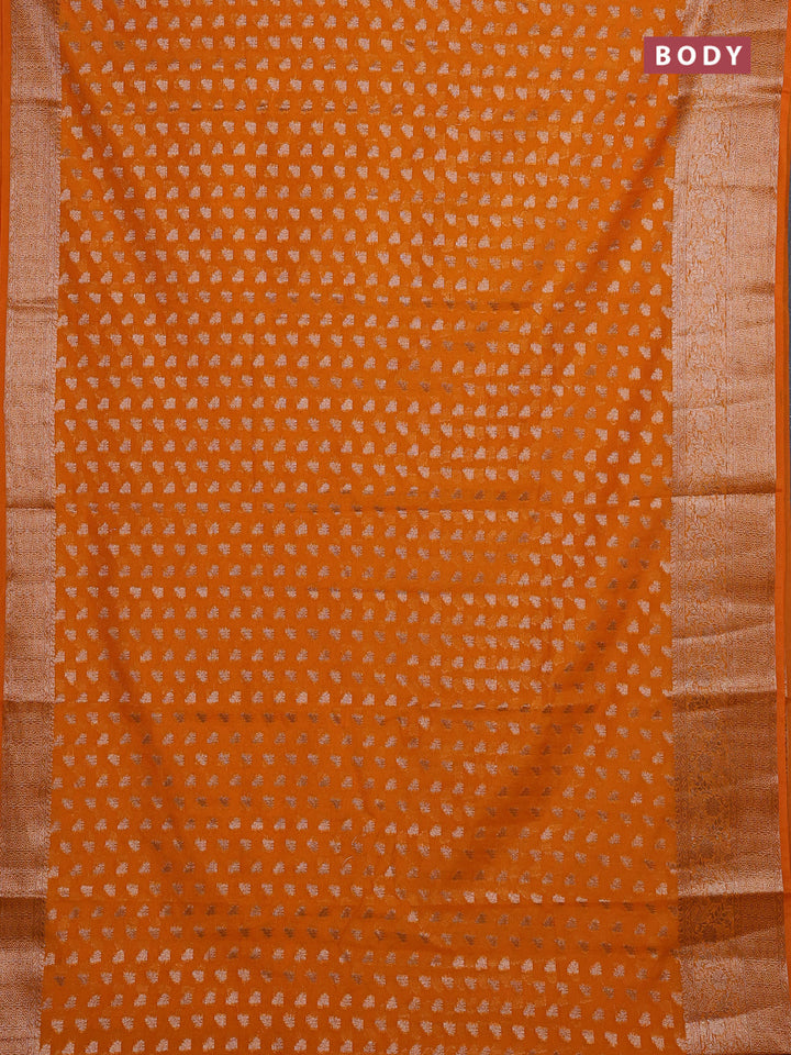 Mango Yellow Semi Chiniya Silk Saree