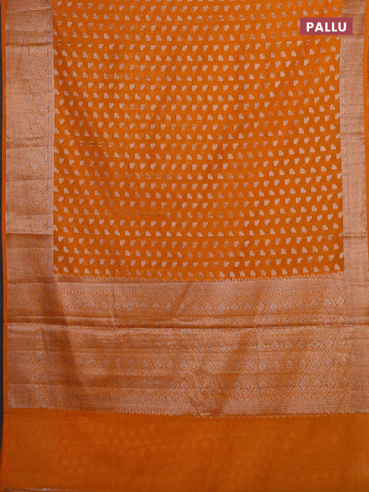 Mango Yellow Semi Chiniya Silk Saree