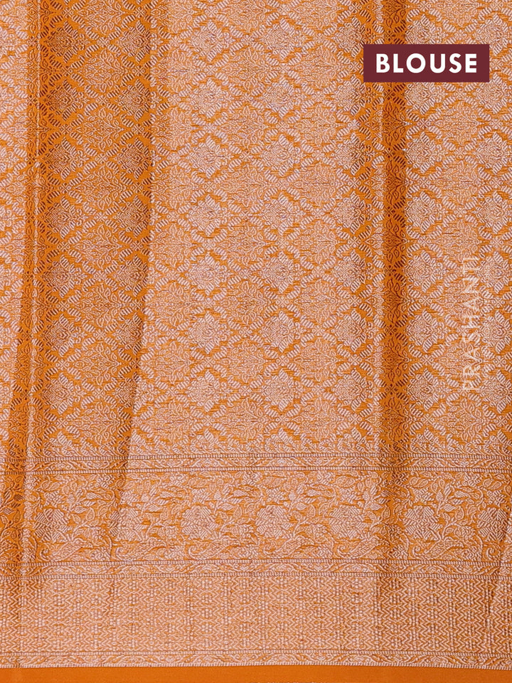Mango Yellow Semi Chiniya Silk Saree