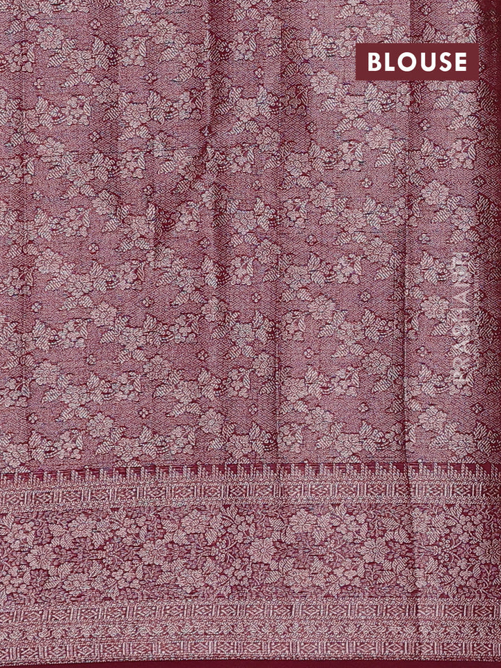 Wine Semi Chiniya Silk Saree