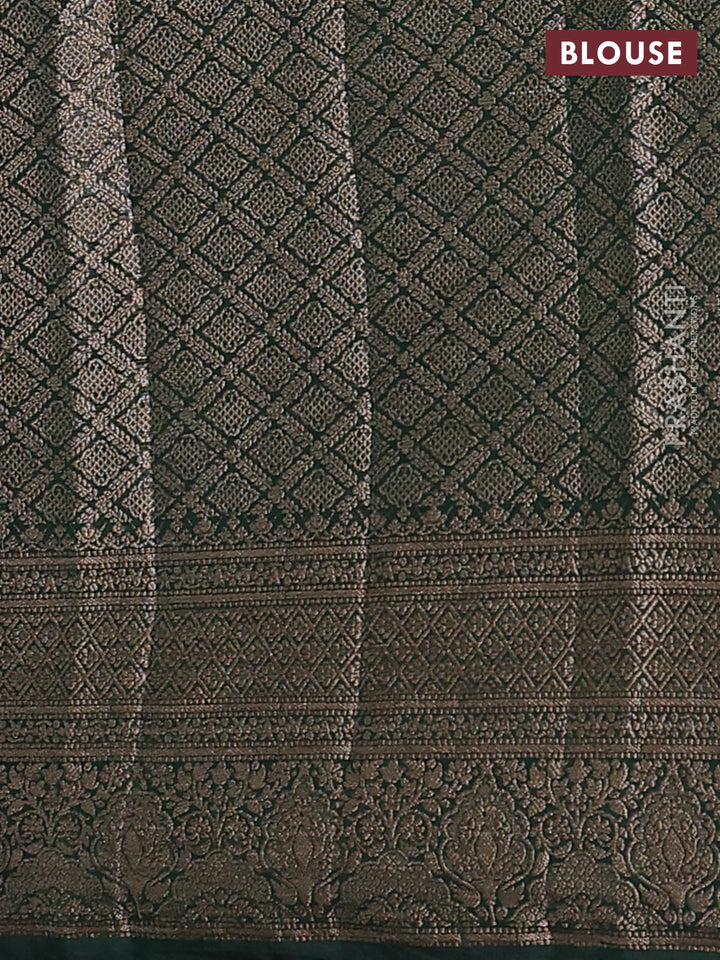 Maroon & Bottle Green Semi Chiniya Silk Saree