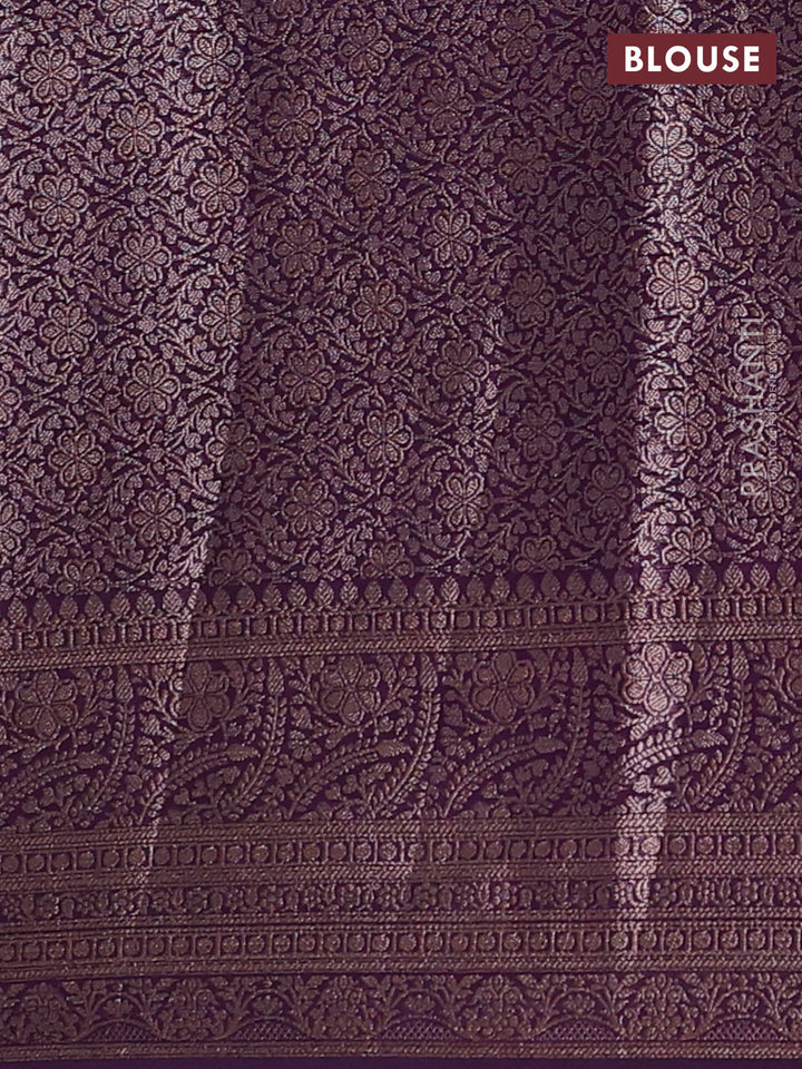 Mustard Yellow & Purple Semi Chiniya Silk Saree