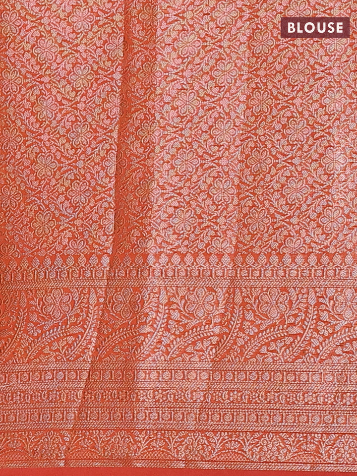 Rustic Orange Semi Chiniya Silk Saree