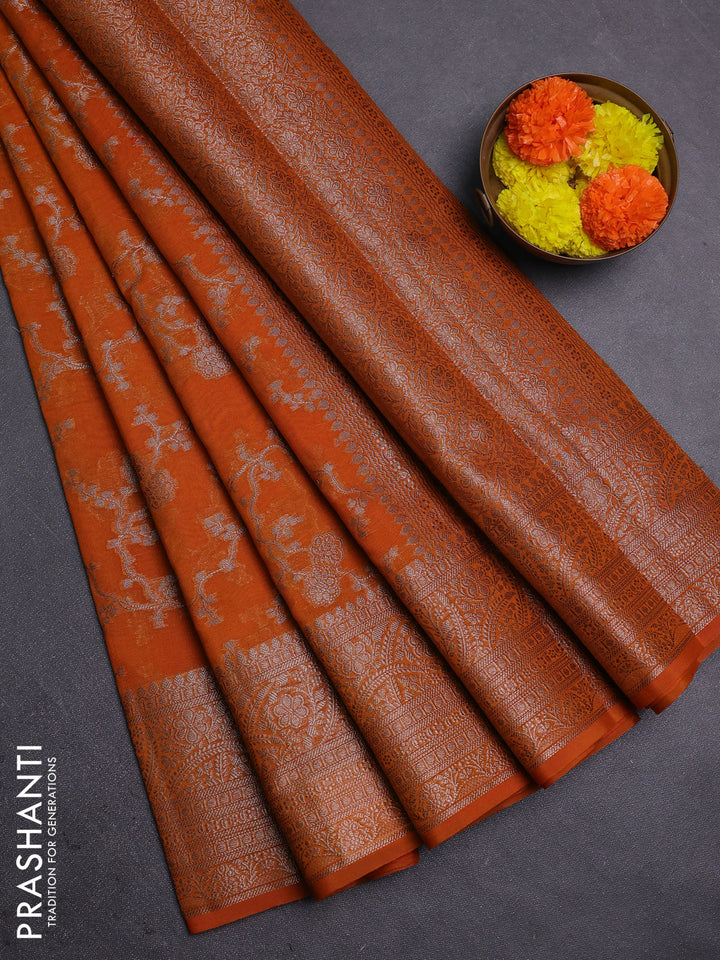 Mustard Semi Chiniya Silk Saree