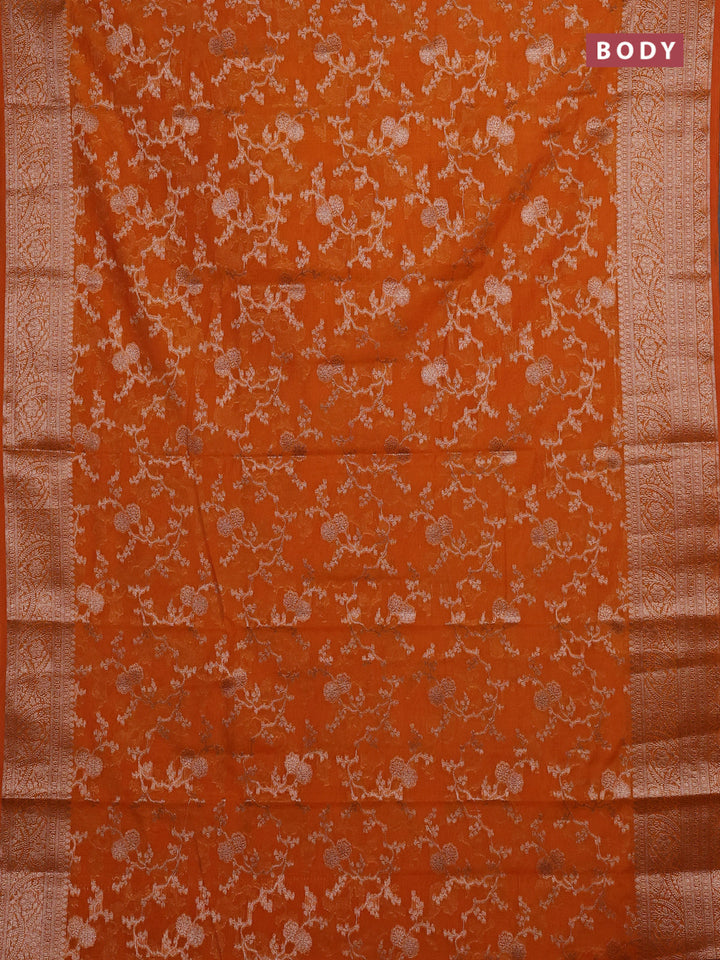 Mustard Semi Chiniya Silk Saree