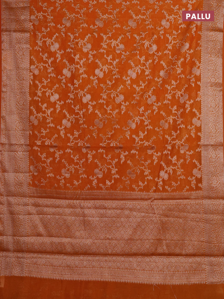 Mustard Semi Chiniya Silk Saree