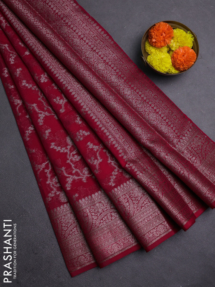 Pink Semi Chiniya Silk Saree