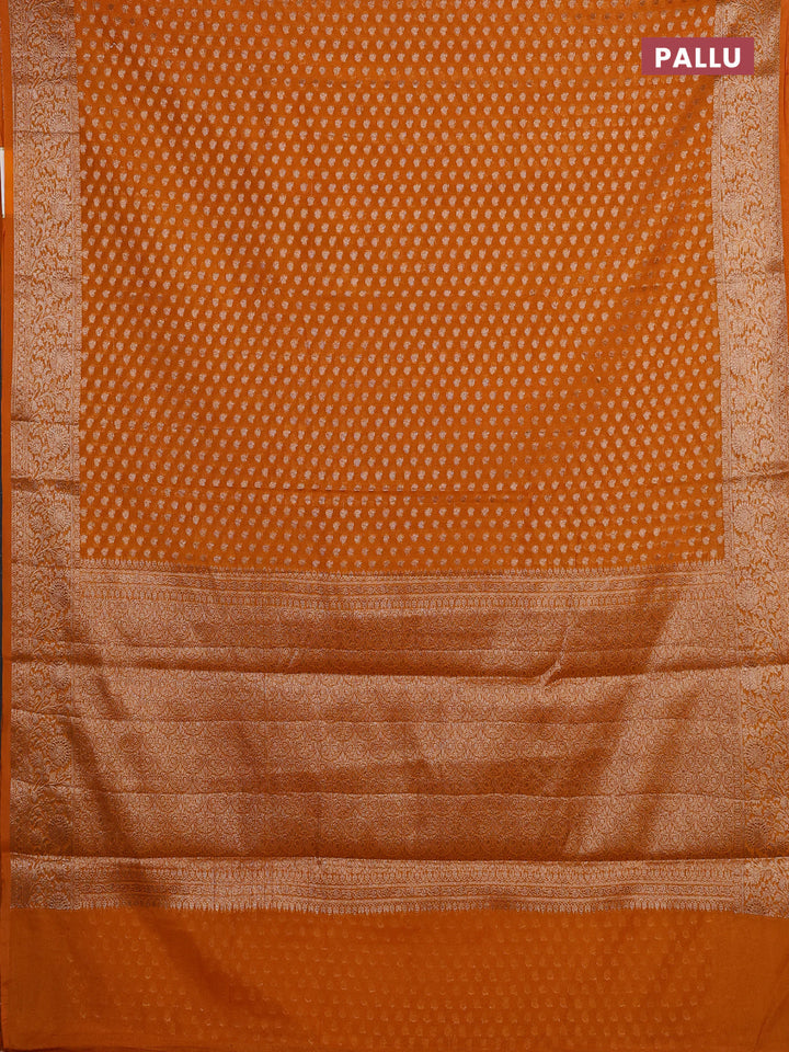 Mustard Yellow Semi Chiniya Silk Saree