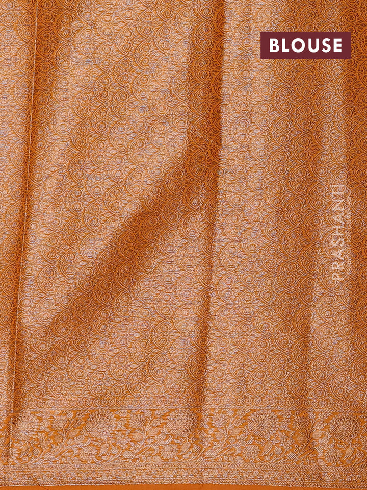 Mustard Yellow Semi Chiniya Silk Saree