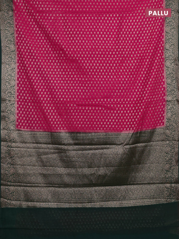 Pink & Green Semi Chiniya Silk Saree