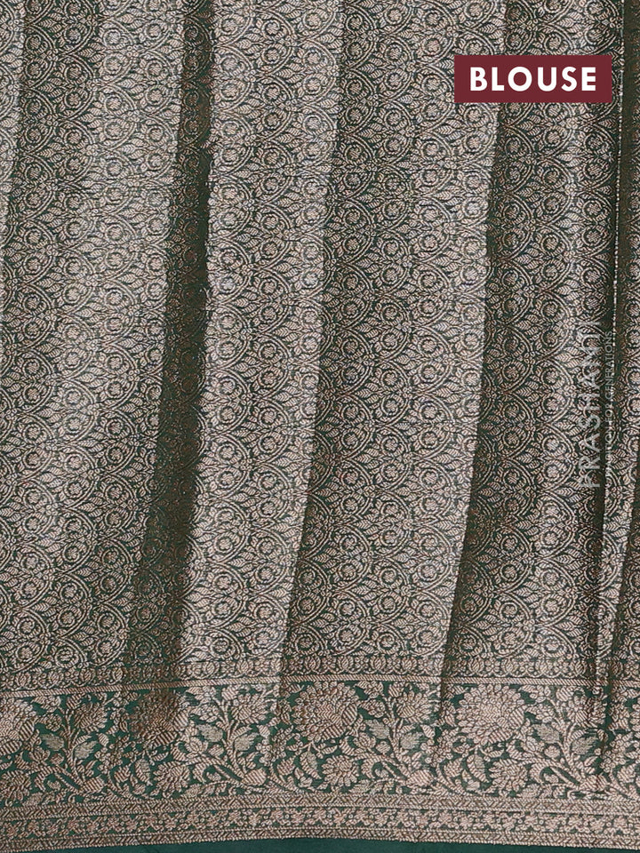 Pink & Green Semi Chiniya Silk Saree