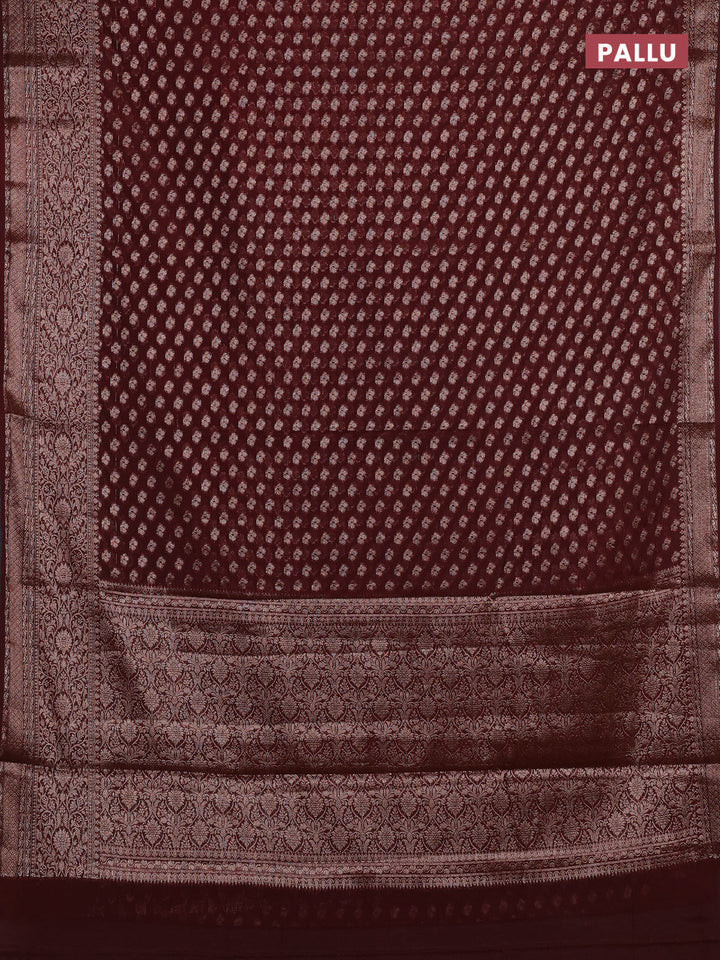 Coffee Brown Semi Chiniya Silk Saree