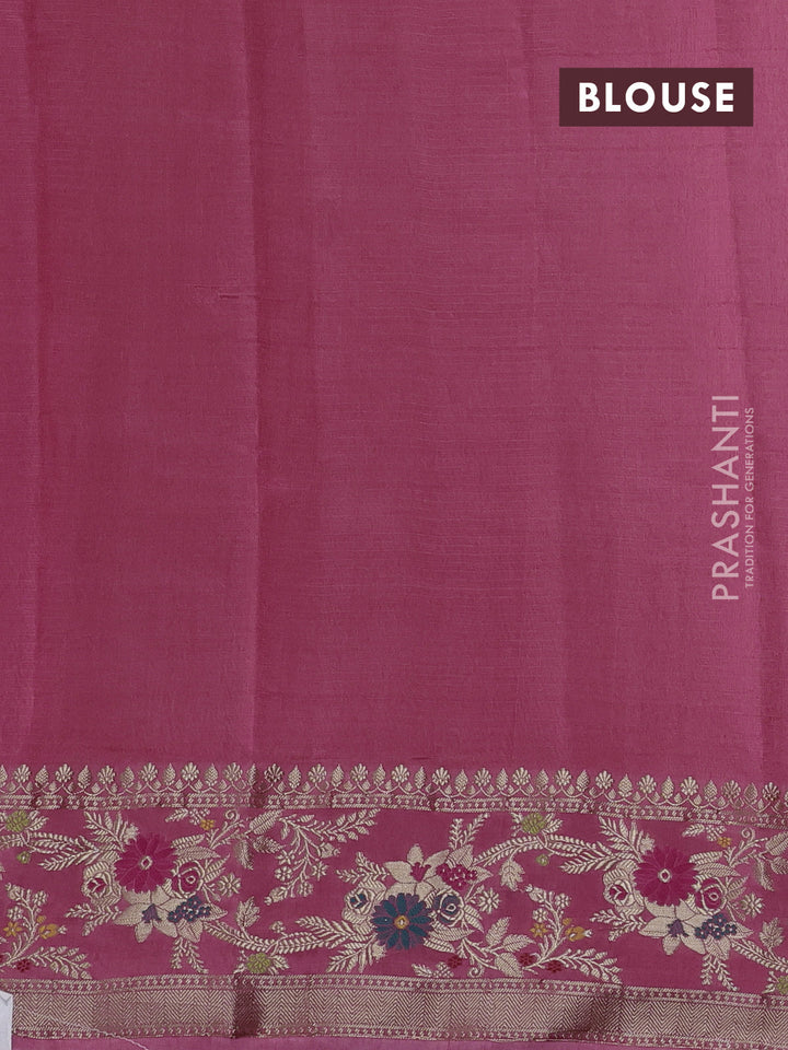 Magenta Pink & Peach Pink Banarasi Kota Silk Saree