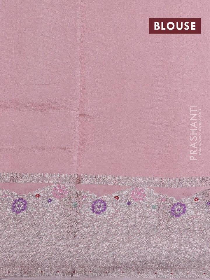 Peach Banarasi Kota Silk Saree