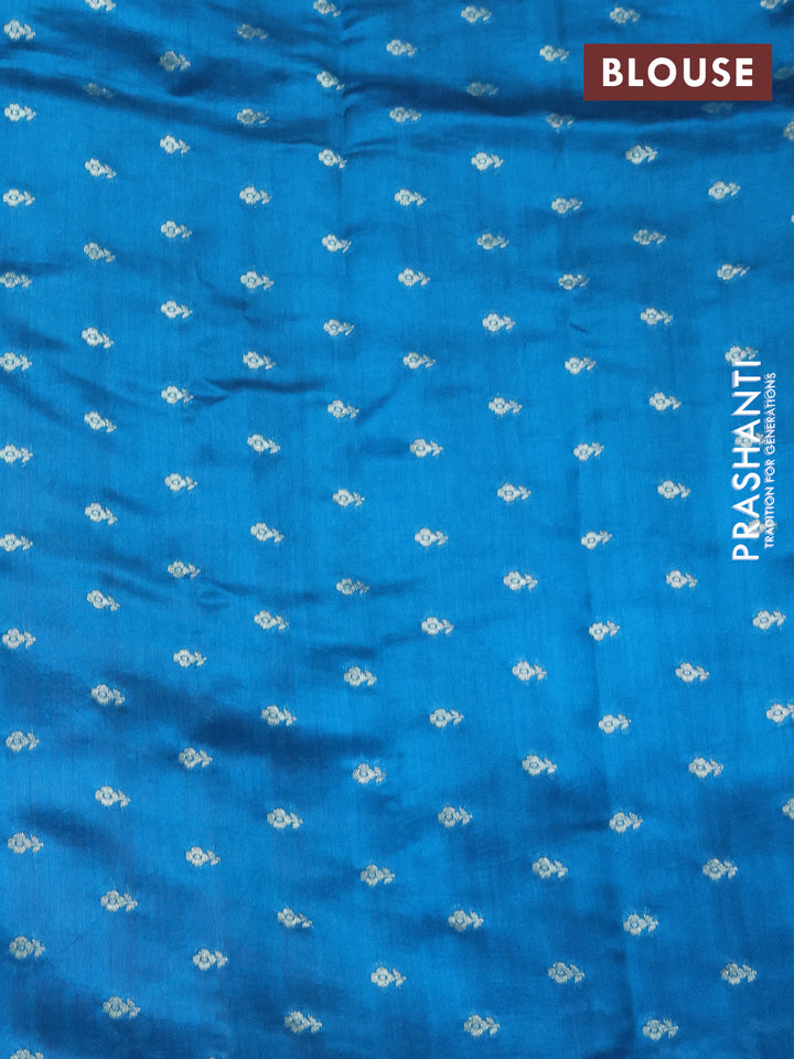 Chiniya silk saree cs blue with allover bandhani prints