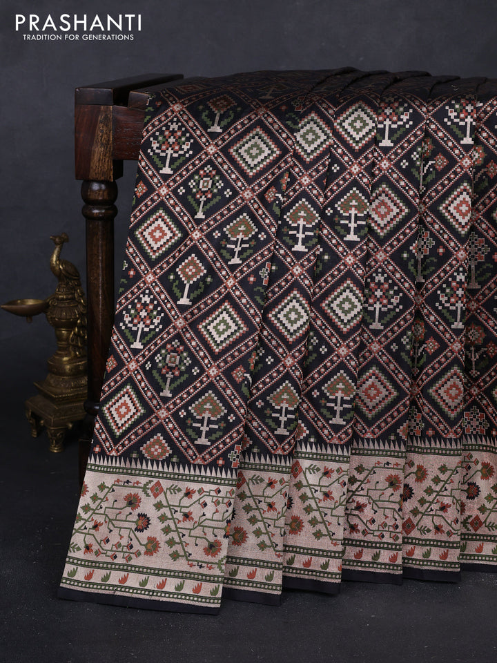Black Banarasi Uppada Silk Saree - Brocade