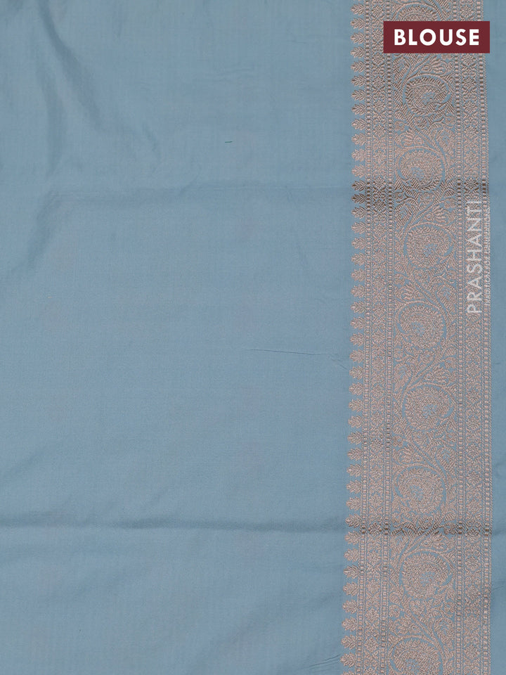Pastel Blue Banarasi Uppada Silk Saree - Brocade