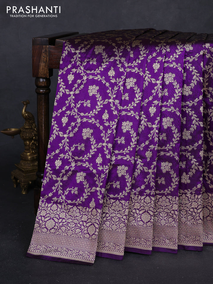 Purple Banarasi Uppada Silk Saree - Brocade