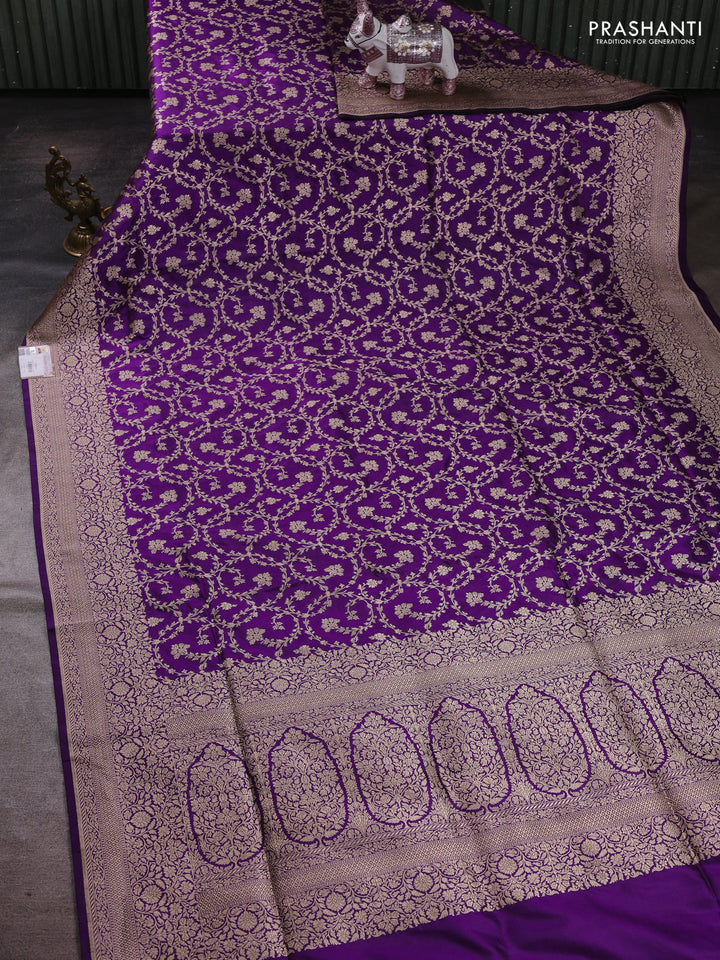 Purple Banarasi Uppada Silk Saree - Brocade