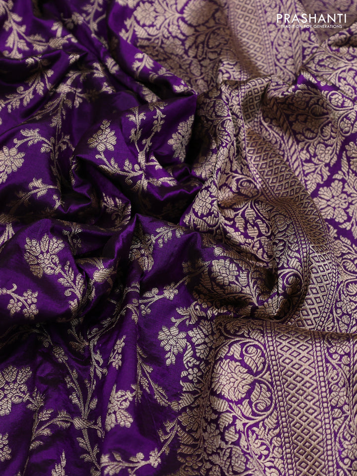 Purple Banarasi Uppada Silk Saree - Brocade