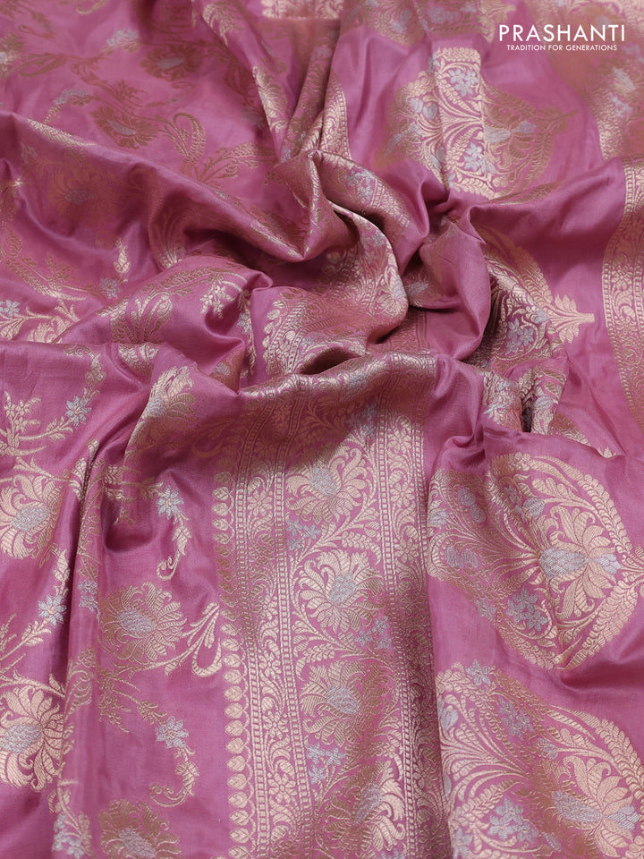 Gajri Pink Banarasi Uppada Silk Saree - Brocade