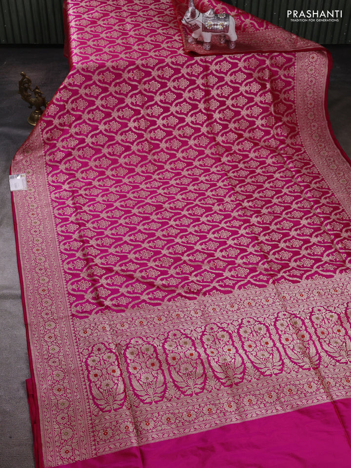 Pink Banarasi Uppada Silk Saree - Brocade