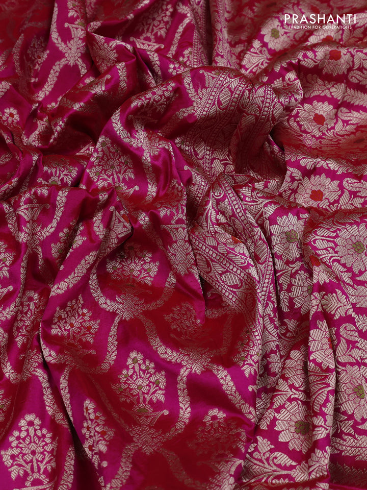Pink Banarasi Uppada Silk Saree - Brocade