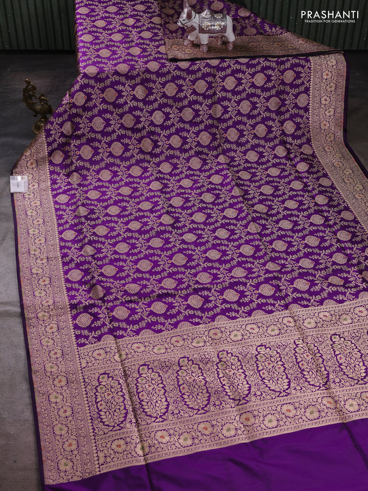Purple Banarasi Uppada Silk Saree - Brocade