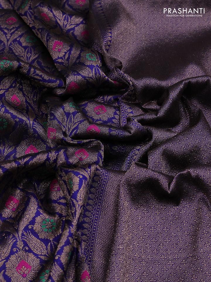 Blue Banarasi Uppada Silk Saree - Brocade
