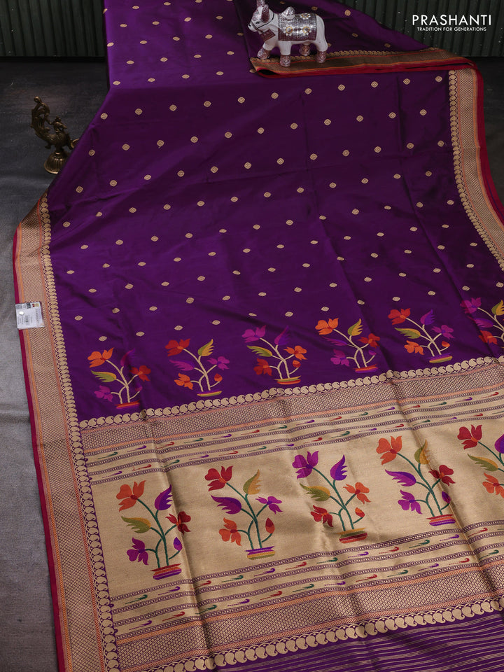 Purple Banarasi Uppada Silk Saree - Brocade
