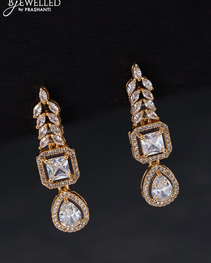 Rose gold earrings with cz stones