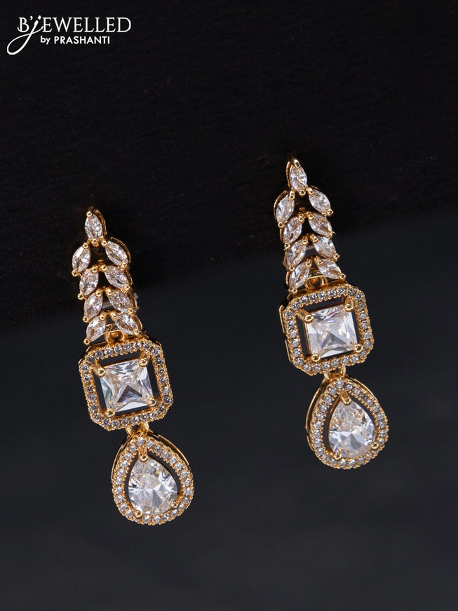 Rose gold earrings with cz stones