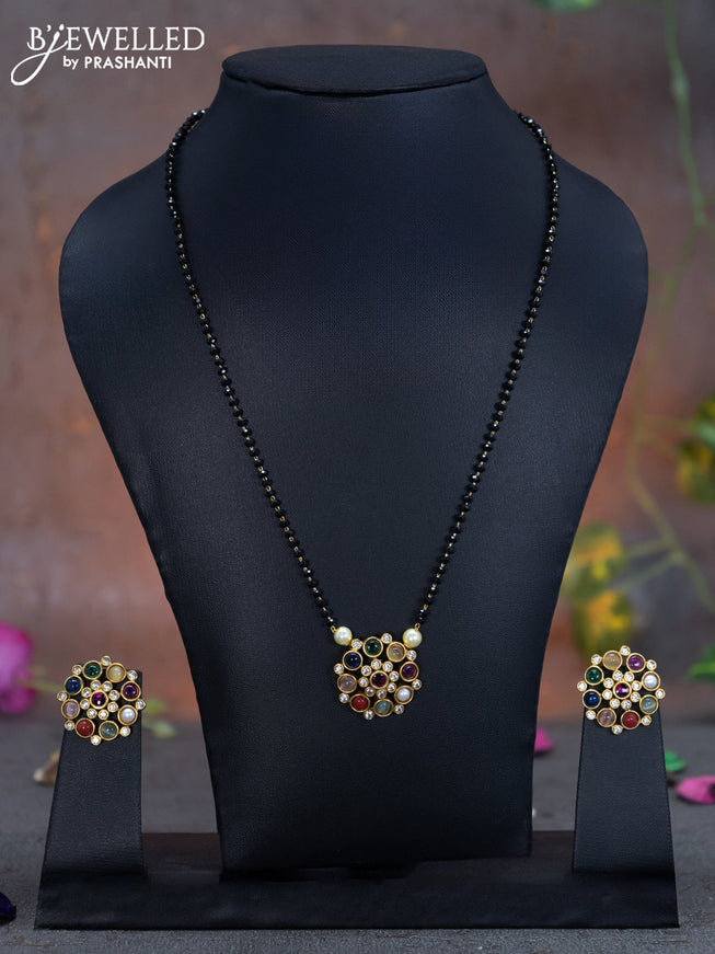 Mangalsutra with multicolour and cz stones