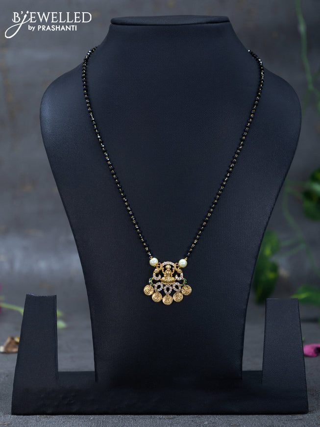 Mangalsutra lakshmi design with kemp & cz stones and without earring