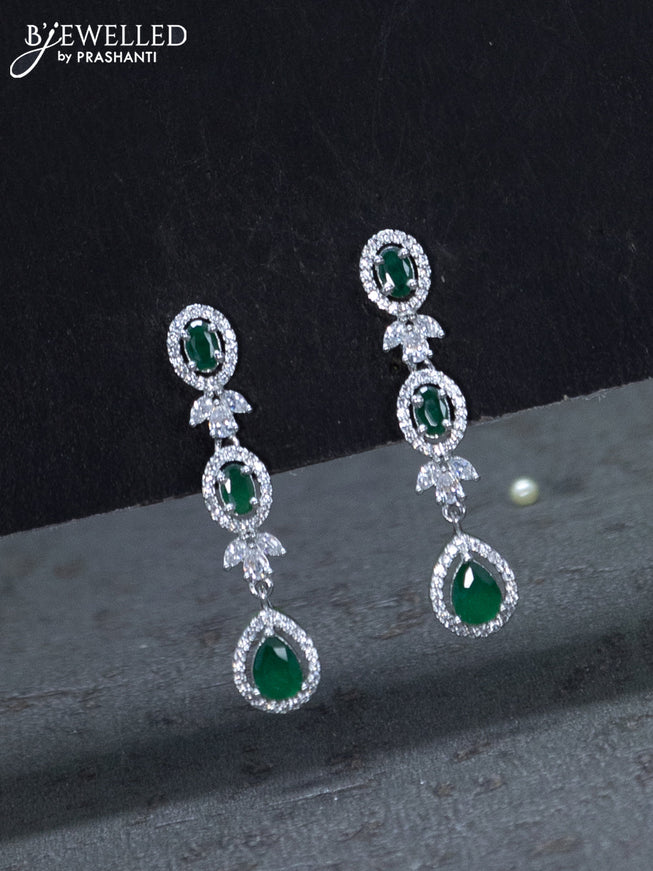 Zircon necklace with emerald and cz stones