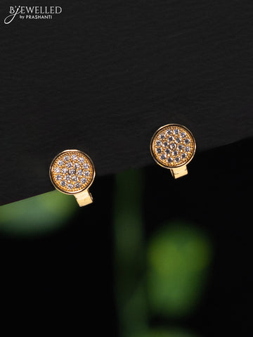 Rose gold hanging type earring with cz stones