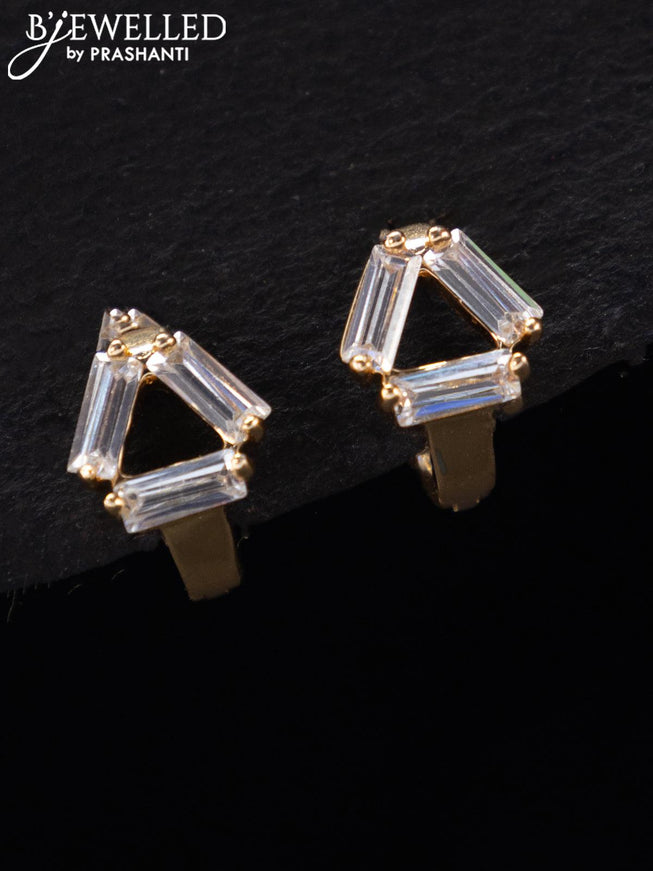 Rose gold earrings with cz stone - {{ collection.title }} by Prashanti Sarees
