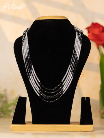 Crystal beaded multilayer black and white necklace without earrings