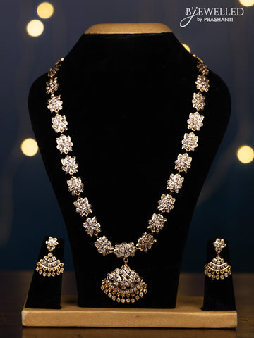 Impon attigai necklace with cz stones in hangings