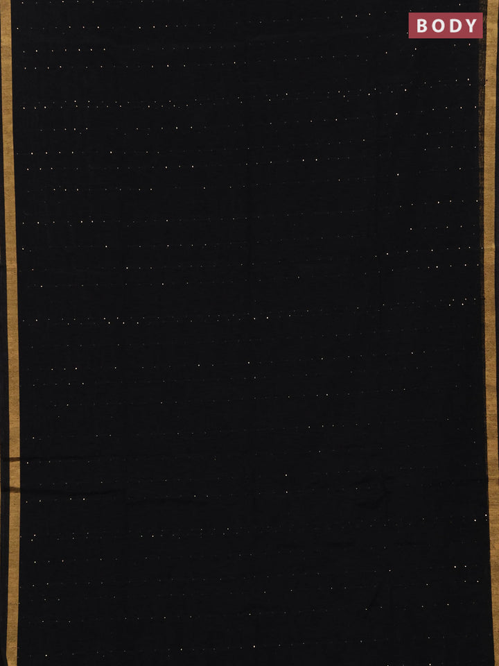 Jute silk saree black with allover sequin work and jamdhani pallu