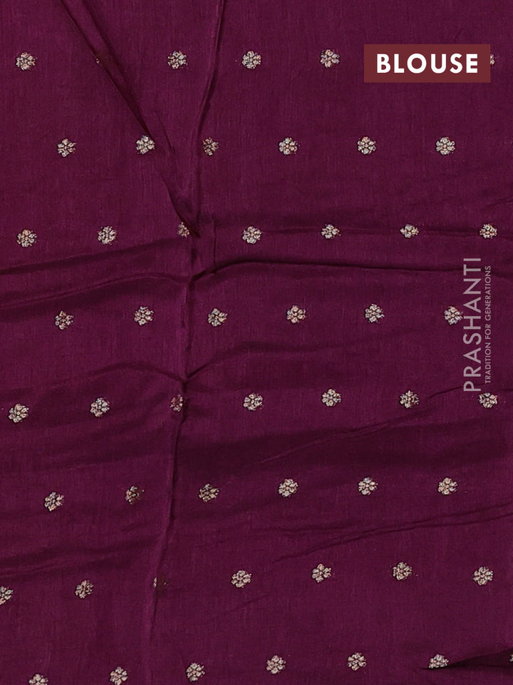 Art kota silk saree deep purple with silver & zari woven buttas and zari woven butta border