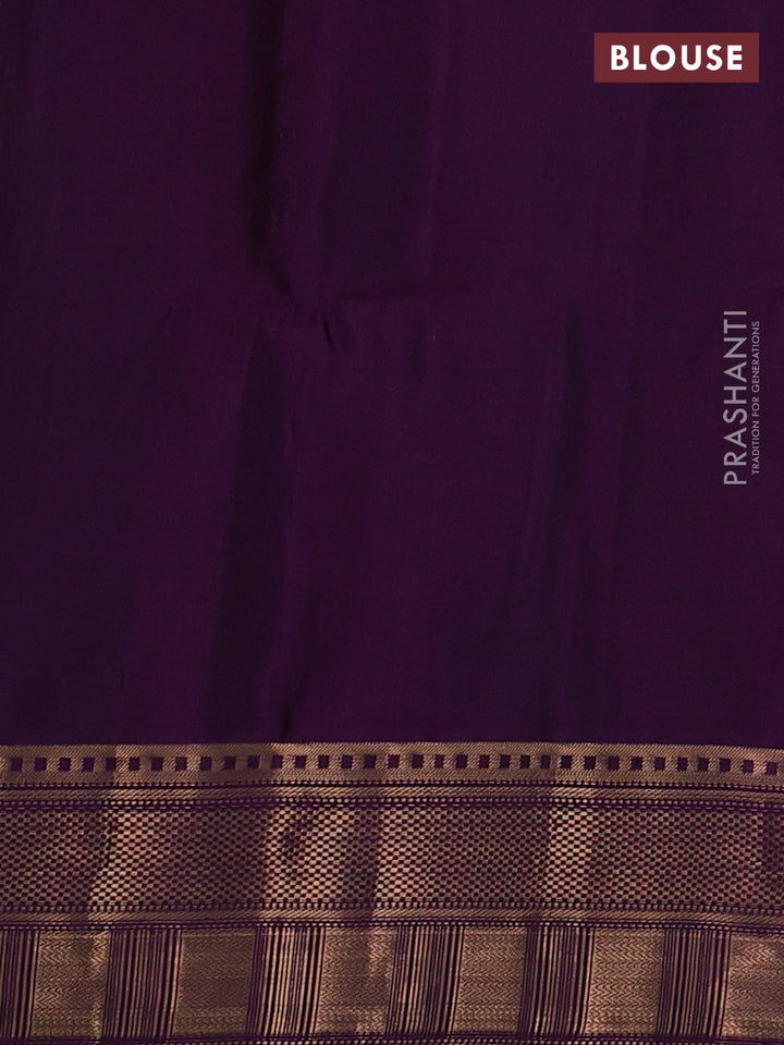 Pure soft silk saree grey and purple with allover checked pattern and zari woven border