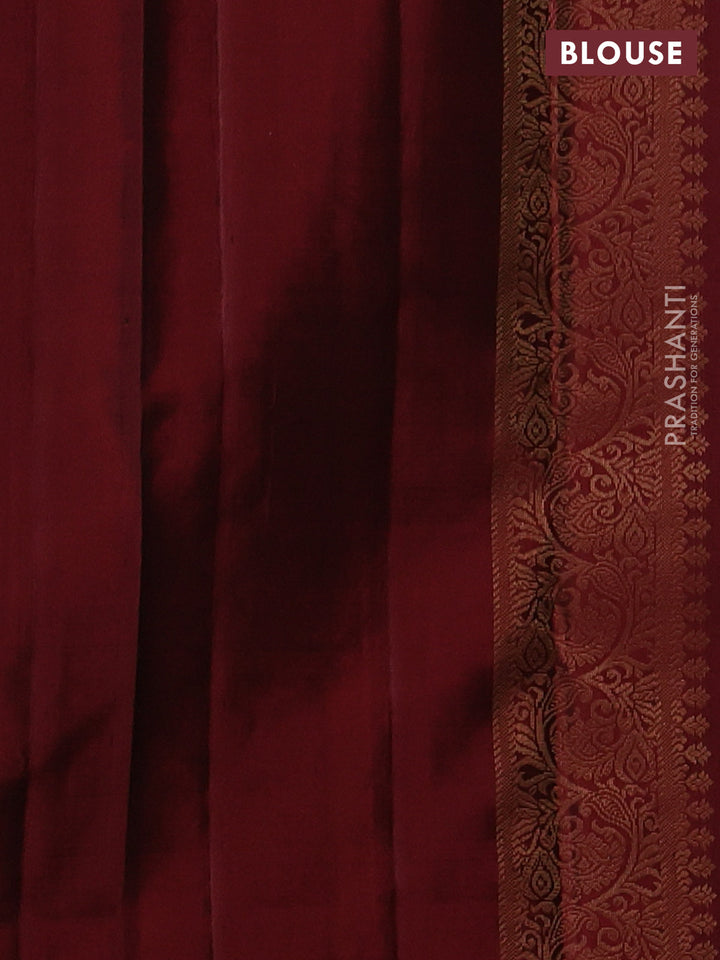 Pure soft silk saree maroon with half & half style and long zari woven border