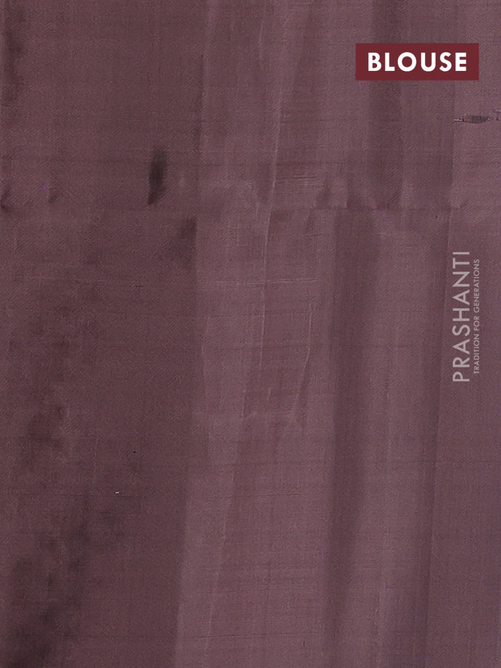 Pure soft silk saree dark magenta pink and rosy brown with allover zari weaves and simple border