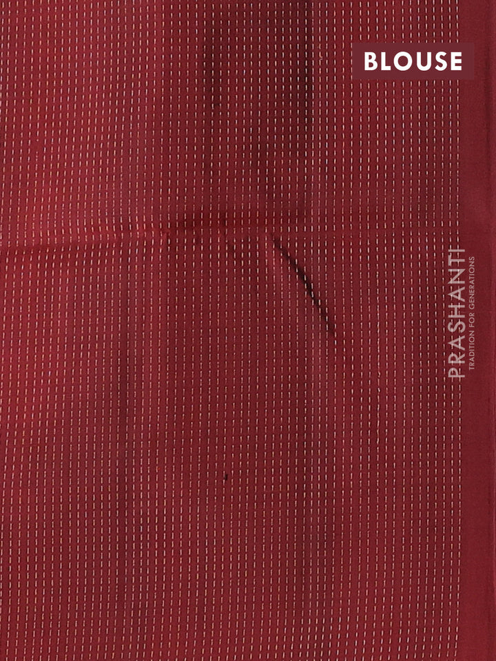 Pure soft silk saree maroon with allover zari stripe pattern in borderless style