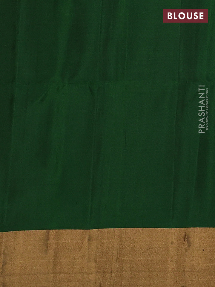 Pure soft silk saree dark pink and green with zari woven buttas and zari woven border