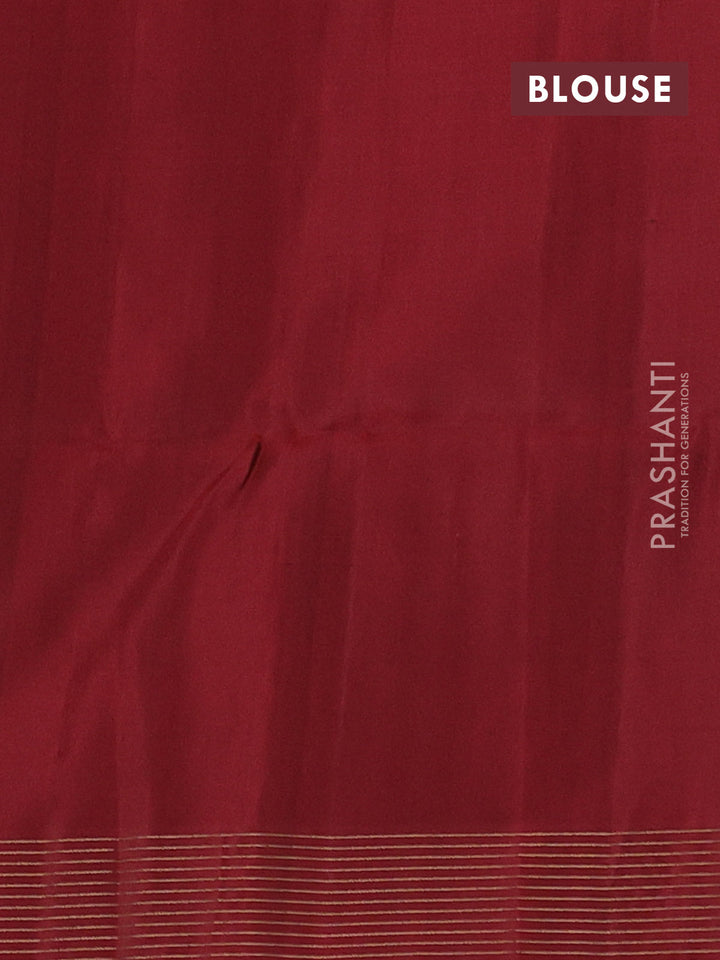 Pure soft silk saree black and maroon with allover zari woven brocade weaves and zari woven checked border