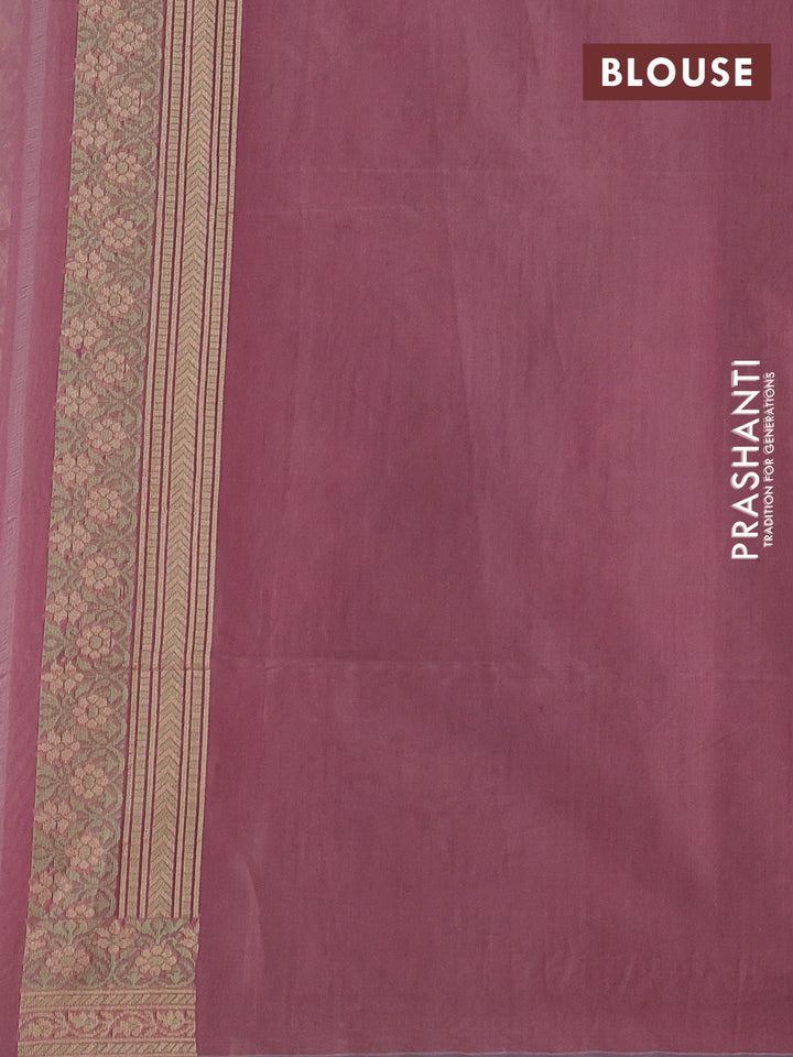 Banarasi cotton saree pastel pink with allover thread weaves and woven border